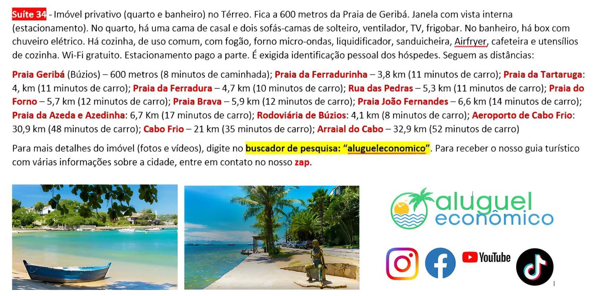 Buzios - Geriba - Suites - Aluguel Economico מראה חיצוני תמונה